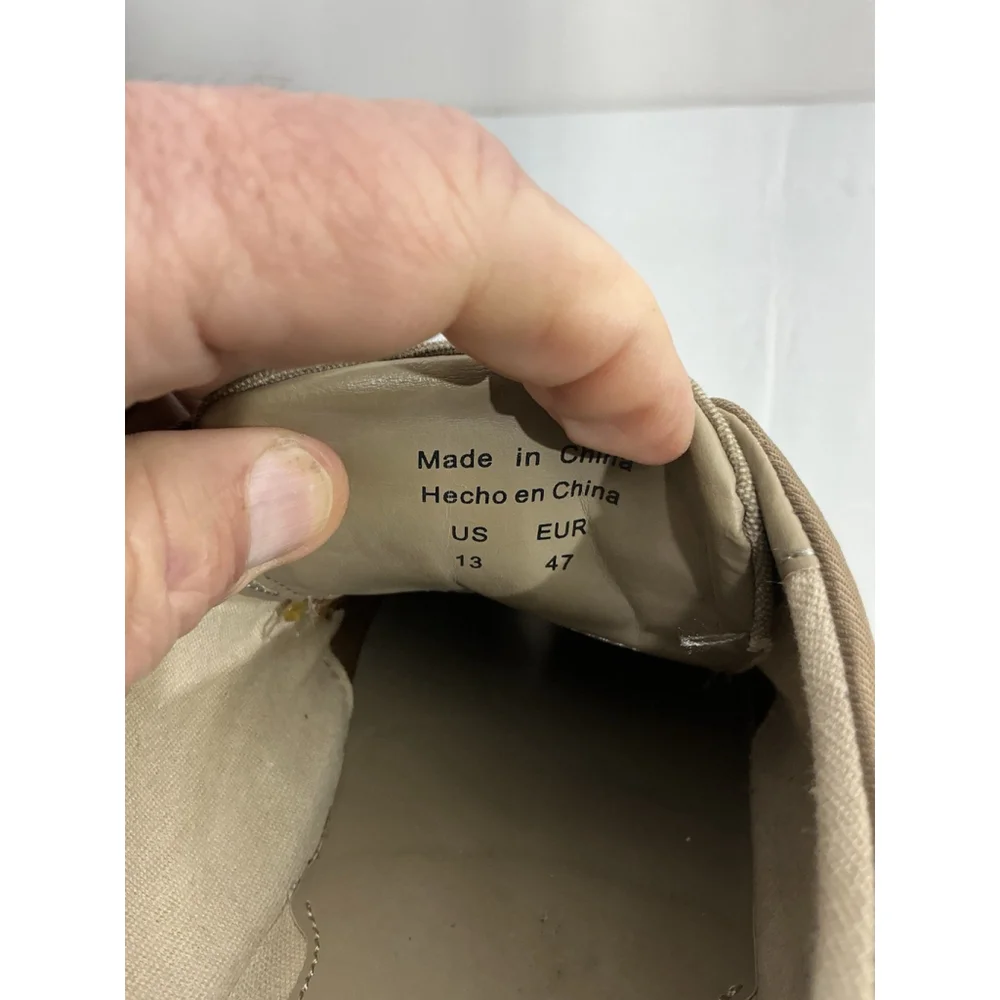 Men’s Seven 91 Lace Up Boat Shoes 13 Brown Canvas